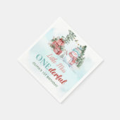 Weihnachtsschneemann Erster Geburtstag Serviette (Ecke)
