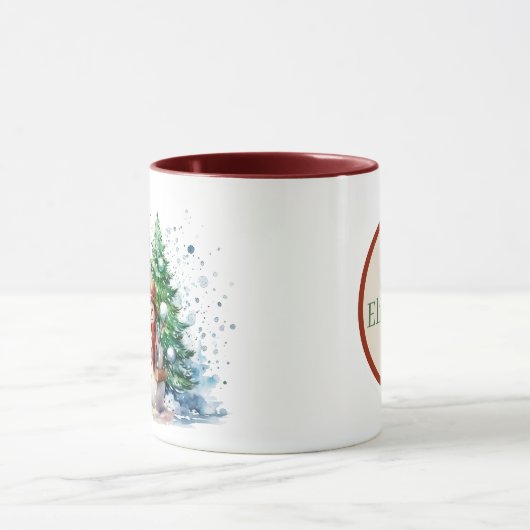Weihnachtsschneemann Familie fügt Monogramm hinzu Tasse (Zentrum)