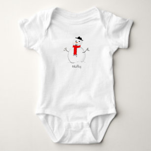 Weihnachtsschneemann Feiertag rot schwarz stilvoll Baby Strampler