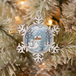 Weihnachtsschneemann Feiertag Schneeflocken Zinn-Ornament