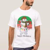 Weihnachtsschneemann Feiertag  T-Shirt (Vorderseite)
