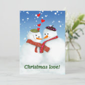 Weihnachtsschneemann Feiertagskarte (Stehend Vorderseite)