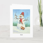 Weihnachtsschneemann Feiertagskarte (Rückseite)