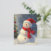 Weihnachtsschneemann Feiertagspostkarte (Stehend Vorderseite)
