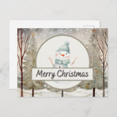 Weihnachtsschneemann Feiertagspostkarte (Vorne/Hinten)
