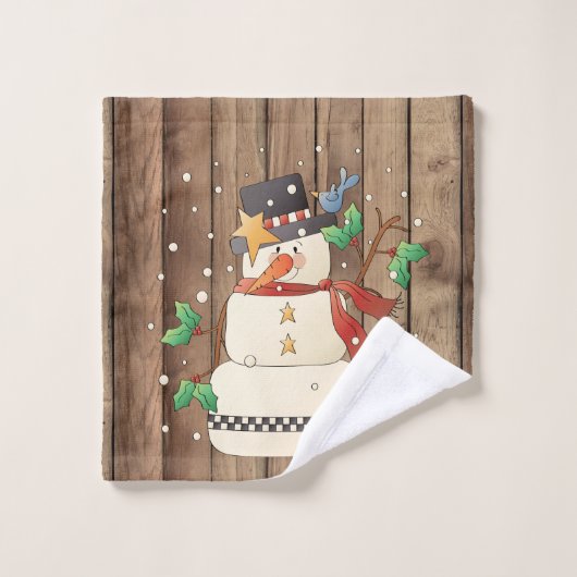Weihnachtsschneemann Feste Weihnachtsland Badhandtuch Set (Waschlappen)
