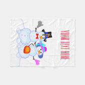 Weihnachtsschneemann Fleecedecke (Vorderseite (Horizontal))