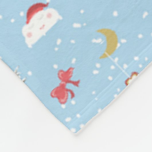 Weihnachtsschneemann Fleecedecke (Ecke)