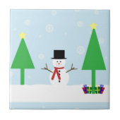 Weihnachtsschneemann Fliese (Vorderseite)