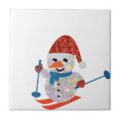 Weihnachtsschneemann Fliese (Vorderseite)
