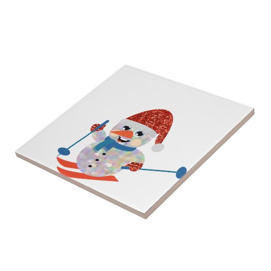 Weihnachtsschneemann Fliese (Seite)