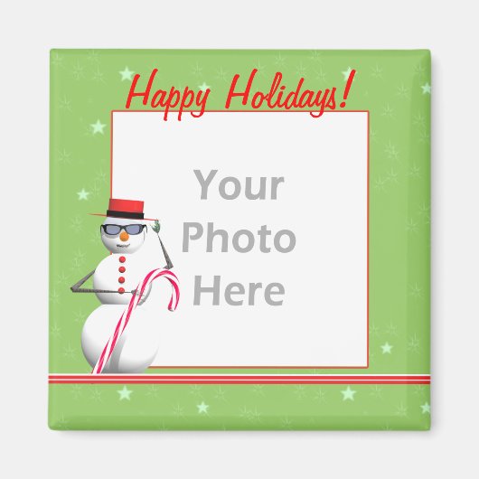 Weihnachtsschneemann (Foto) Magnet (Vorne)