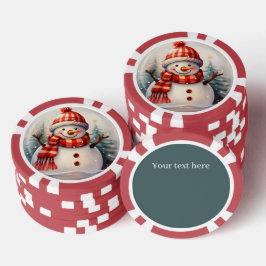Weihnachtsschneemann fügen Text hinzu Pokerchips