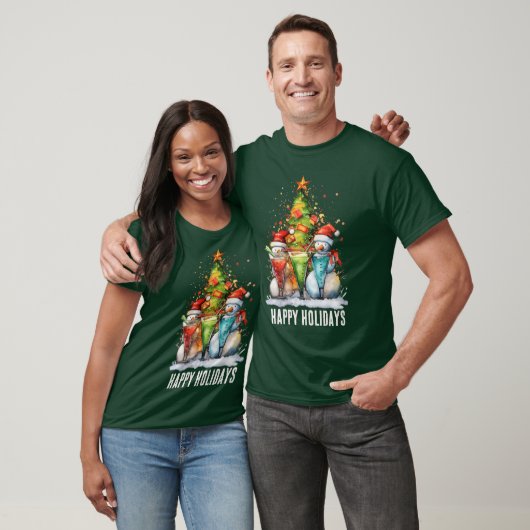 Weihnachtsschneemann fügen Text hinzu T-Shirt (Unisex)
