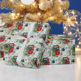 Weihnachtsschneemann gefliest  geschenkpapier