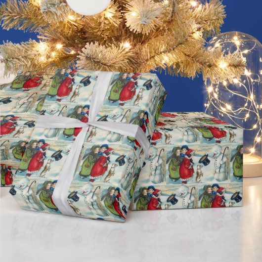 Weihnachtsschneemann gefliest  geschenkpapier (Feiertage)