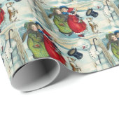 Weihnachtsschneemann gefliest  geschenkpapier (Rolleneckpunkt)