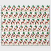 Weihnachtsschneemann gefliestes Party Geschenkpapier (Flach)