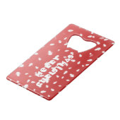 Weihnachtsschneemann Geldbeutel Flaschenöffner (Vorderseite Schrägansicht)