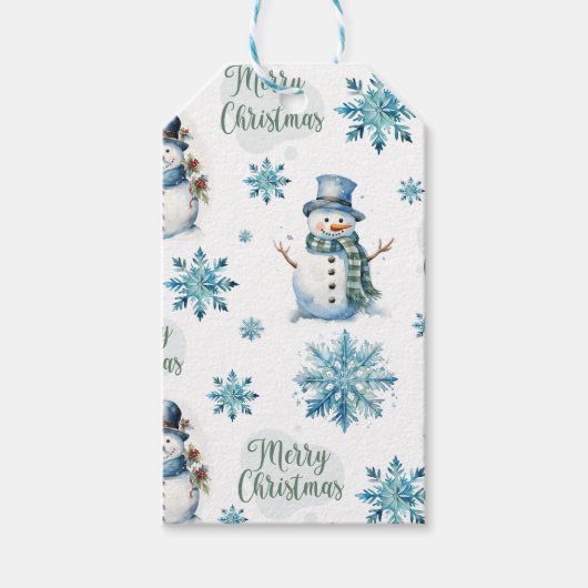 Weihnachtsschneemann Geschenkanhänger (Vorderseite)