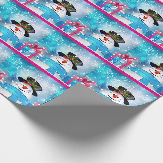 WeihnachtsSchneemann Geschenkpapier (Ecke)
