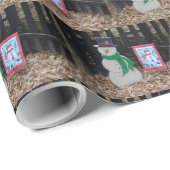Weihnachtsschneemann Geschenkpapier (Rolleneckpunkt)