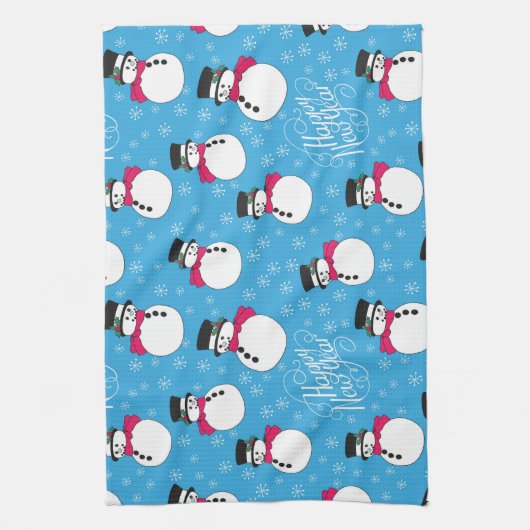 Weihnachtsschneemann Geschirrtuch (Vertikal)