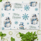 Weihnachtsschneemann Geschirrtuch (Gefaltet)