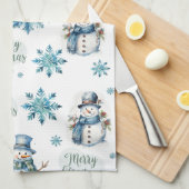 Weihnachtsschneemann Geschirrtuch (Viertel Falte)