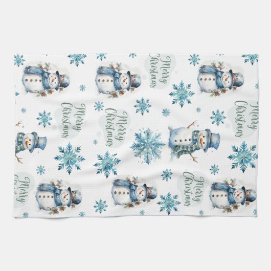 Weihnachtsschneemann Geschirrtuch (Horizontal)