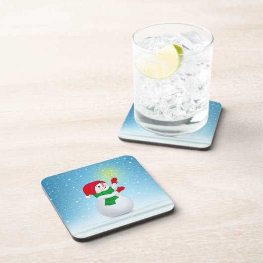 Weihnachtsschneemann Getränkeuntersetzer (Rechte Seite)