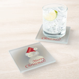 Weihnachtsschneemann Glasuntersetzer