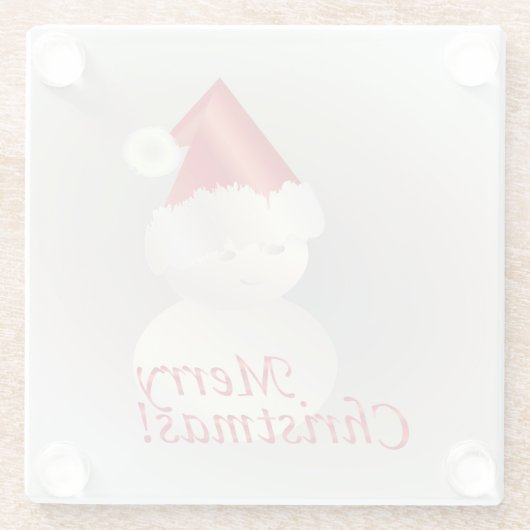 Weihnachtsschneemann Glasuntersetzer (Rückseite)