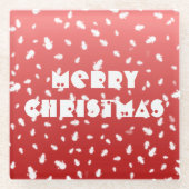 Weihnachtsschneemann Glasuntersetzer (Vorderseite)