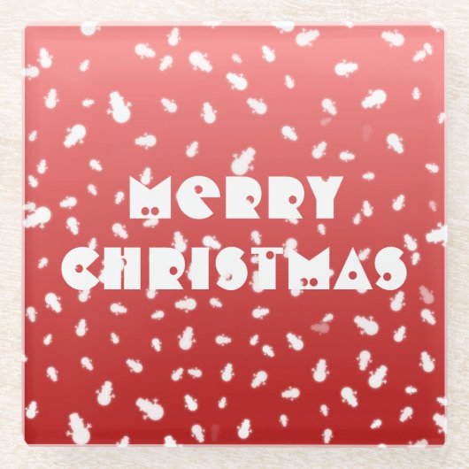 Weihnachtsschneemann Glasuntersetzer (Vorderseite)