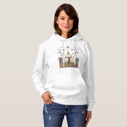 Weihnachtsschneemann Glaube Pullover Hoodie (Vorne ganz)