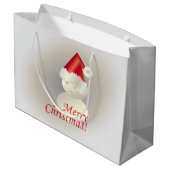 Weihnachtsschneemann Große Geschenktüte (Rückseite Schrägansicht)