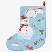 Weihnachtsschneemann Großer Weihnachtsstrumpf (Rückseite)