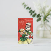 Weihnachtsschneemann hinzufügen visitenkarte (Stehend Vorderseite)