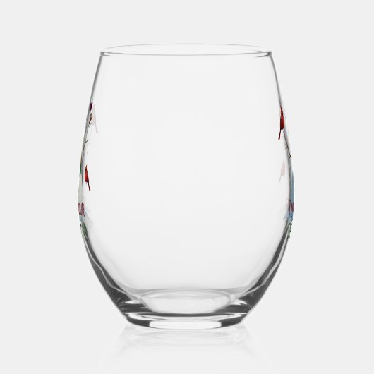 Weihnachtsschneemann Holiday Stemless Weinglas Ohne Stiel (Links)