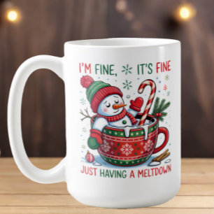 Weihnachtsschneemann Ich finde, dass Meltdown Kaka Kaffeetasse