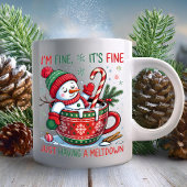Weihnachtsschneemann Ich finde, dass Meltdown Kaka Kaffeetasse