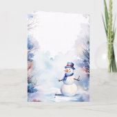 Weihnachtsschneemann im Winter Karte (Rückseite)