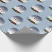 Weihnachtsschneemann in Snow Globe Geschenkpapier (Ecke)