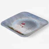 Weihnachtsschneemann in Snow Globe Pappteller (Gewinkelt)