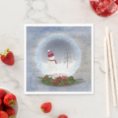 Weihnachtsschneemann in Snow Globe Serviette (Beispiel)