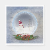 Weihnachtsschneemann in Snow Globe Serviette (Vorderseite)