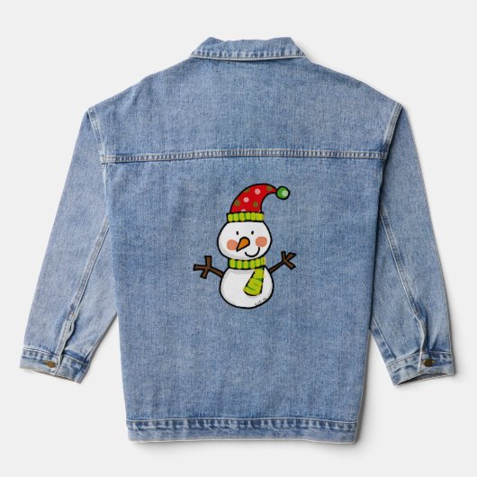 Weihnachtsschneemann Jeansjacke (Rückseite)