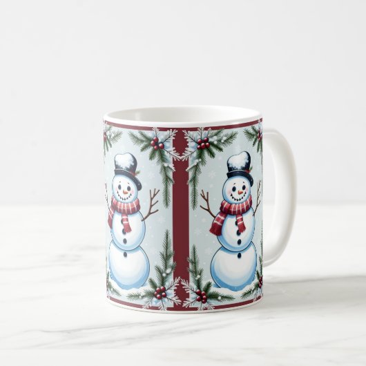 Weihnachtsschneemann Kaffeetasse (VorderseiteRechts)