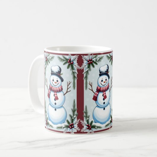 Weihnachtsschneemann Kaffeetasse (Vorderseite Links)